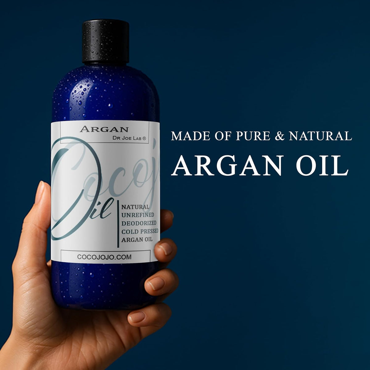 Deodorized Argan Oil - Pure Unrefined Cold Pressed Extra Virgin for Hair and Face Treatment, 32 Oz (Single Pack) - Packaging Variations May Occur