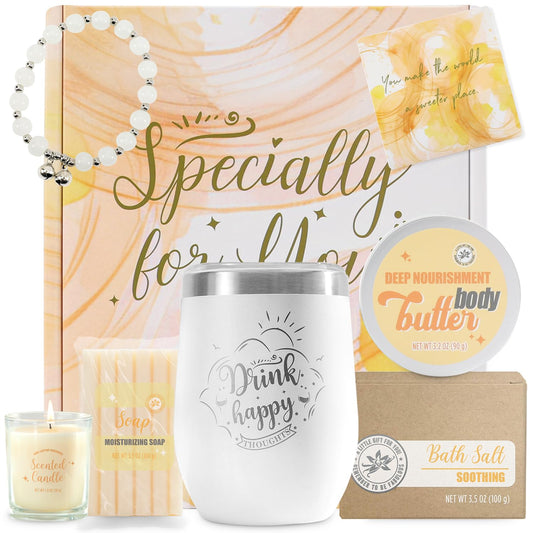 Self Care Gifts for Women, Bath and Body Set for Women, 8 PCS Vanilla Spa Kit for Her Birthday, Mothers Day, Christmas Gifts for Mom