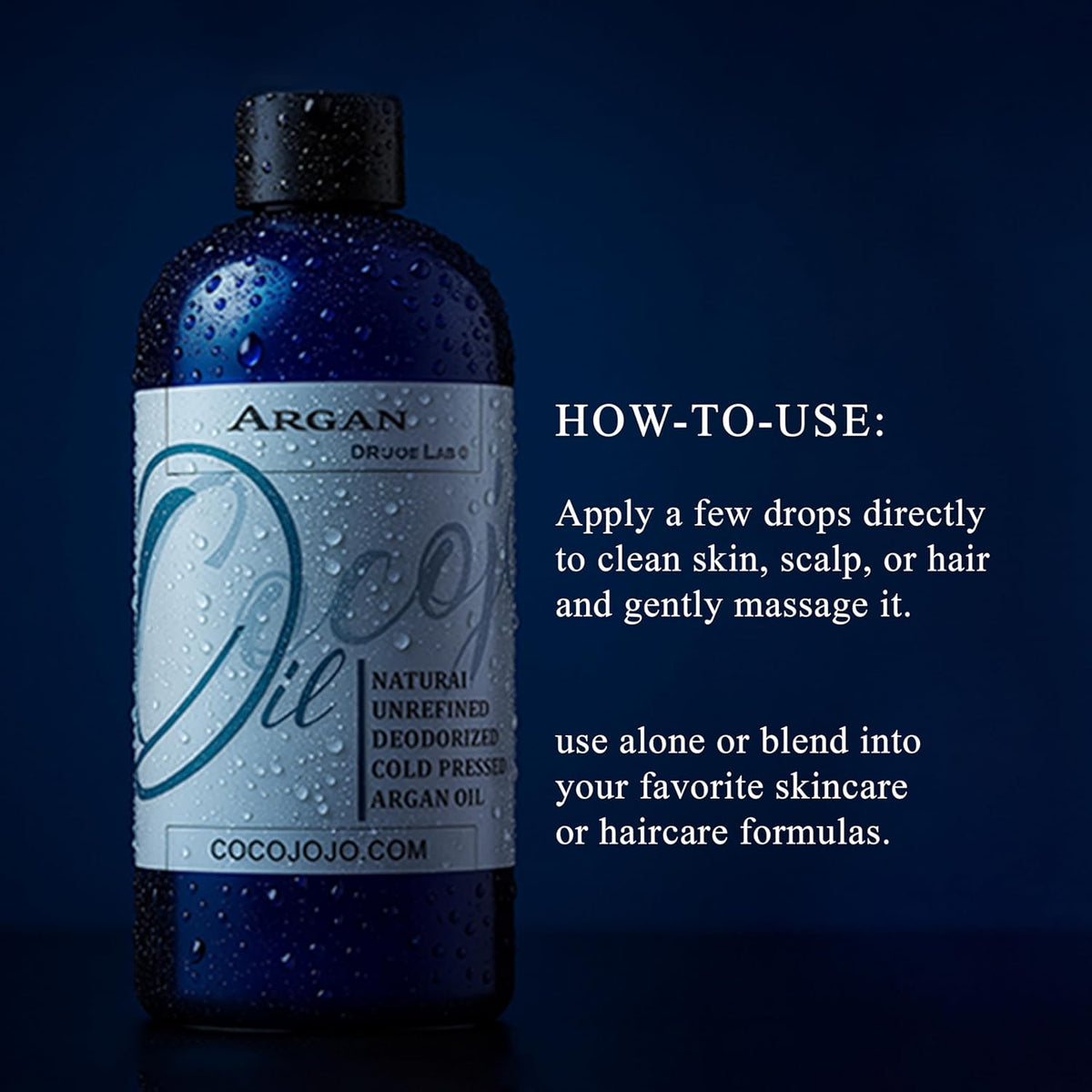 Deodorized Argan Oil - Pure Unrefined Cold Pressed Extra Virgin for Hair and Face Treatment, 32 Oz (Single Pack) - Packaging Variations May Occur